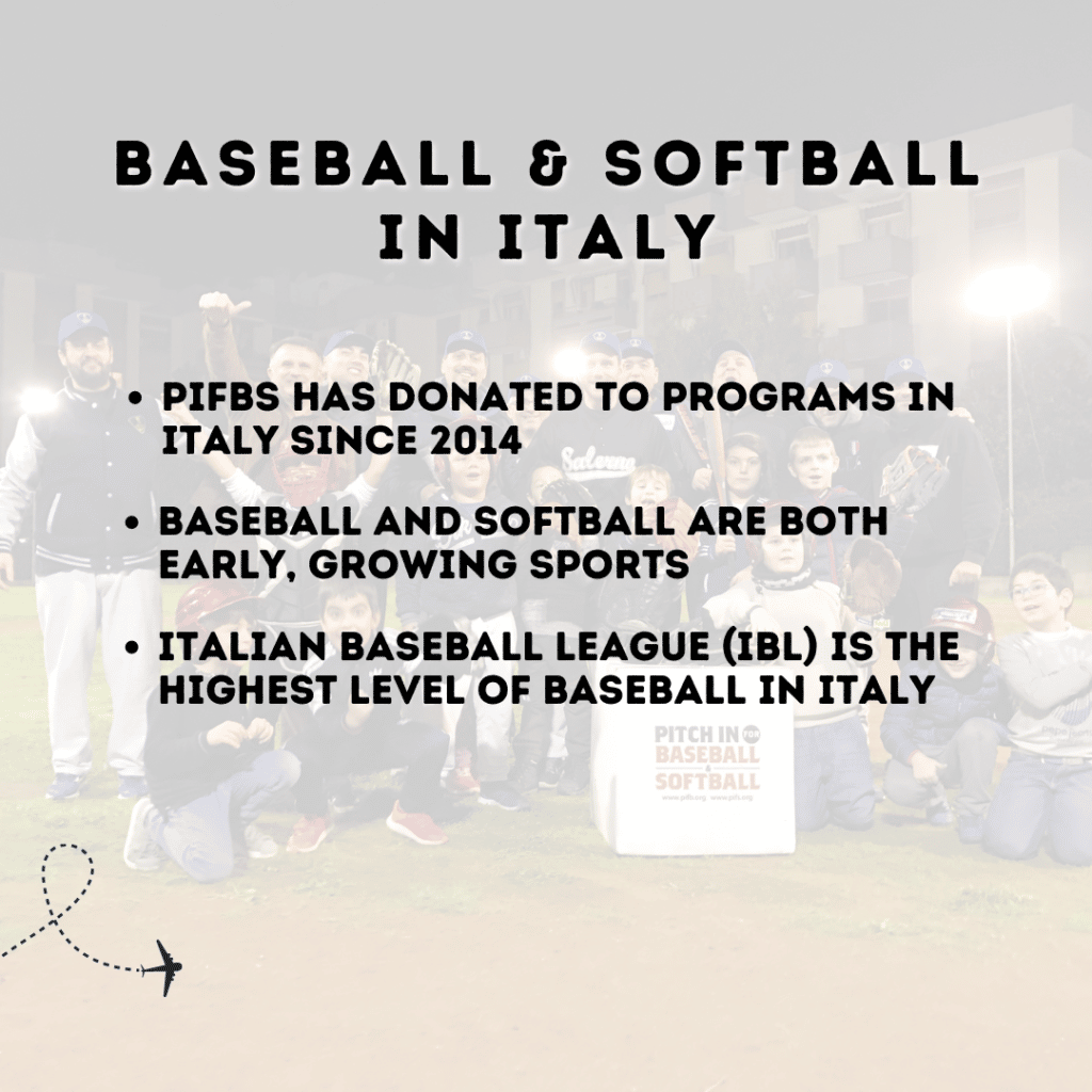 Baseball and softball continues to be a growing sport in Italy